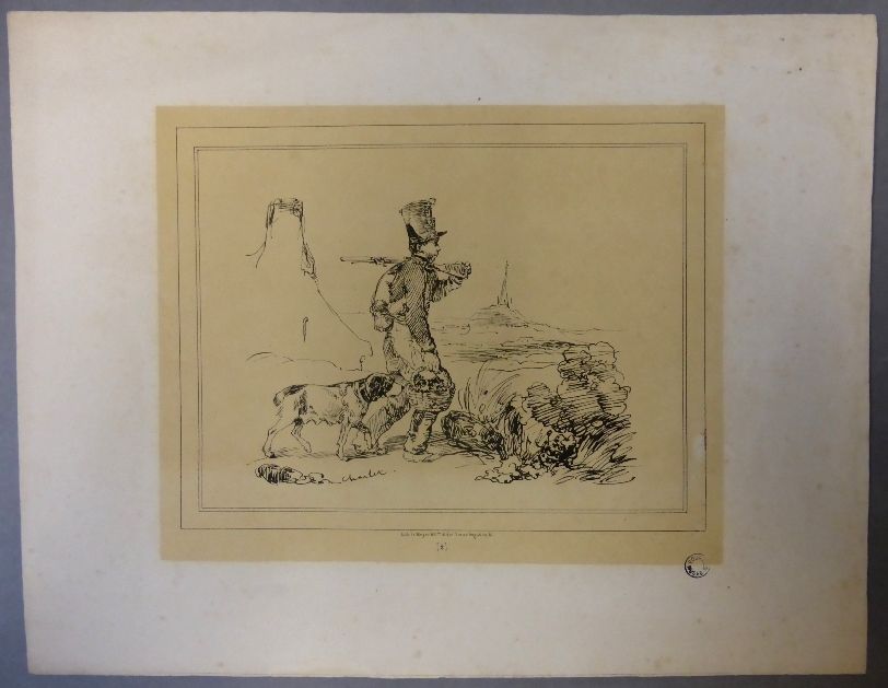 Image représentant A la chasse - Estampe