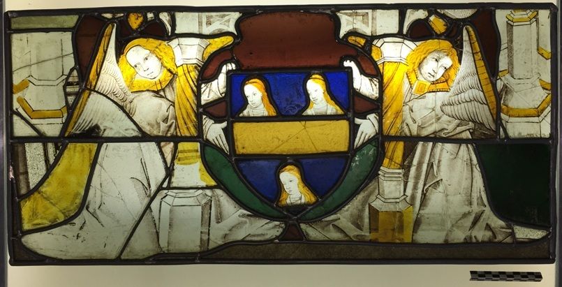 Image représentant Anges portant les armoiries de la famille Bonin - Panneau