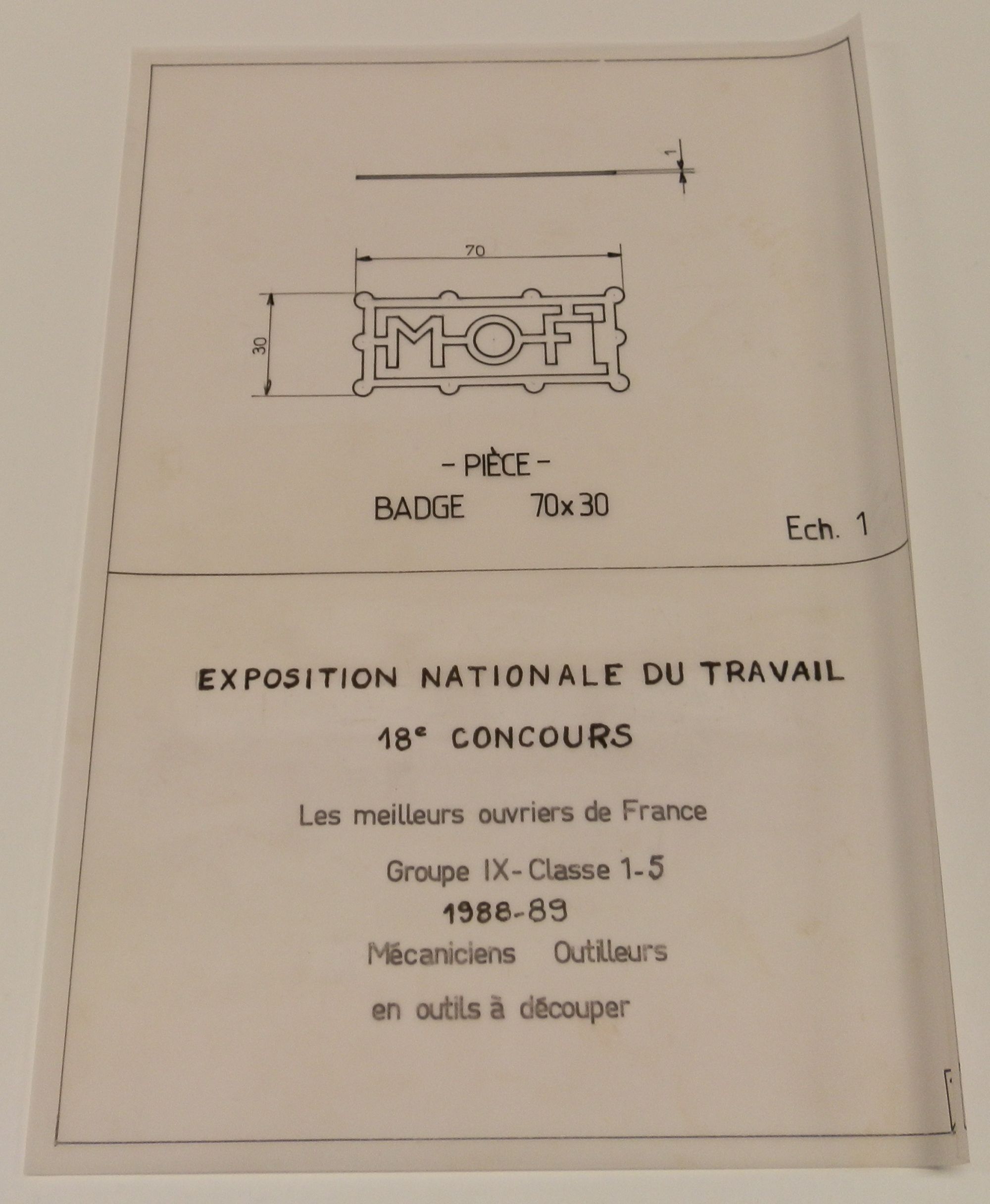 Image représentant 18ème concours MOF - Plan
