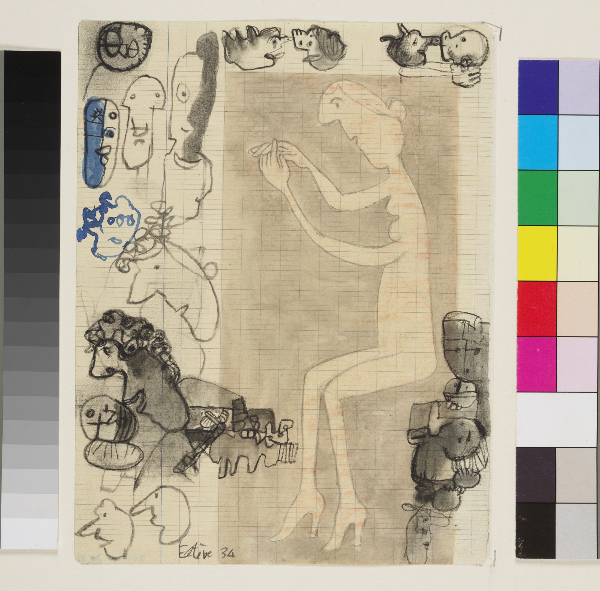Image représentant D.944 Feuille d'esquisses -