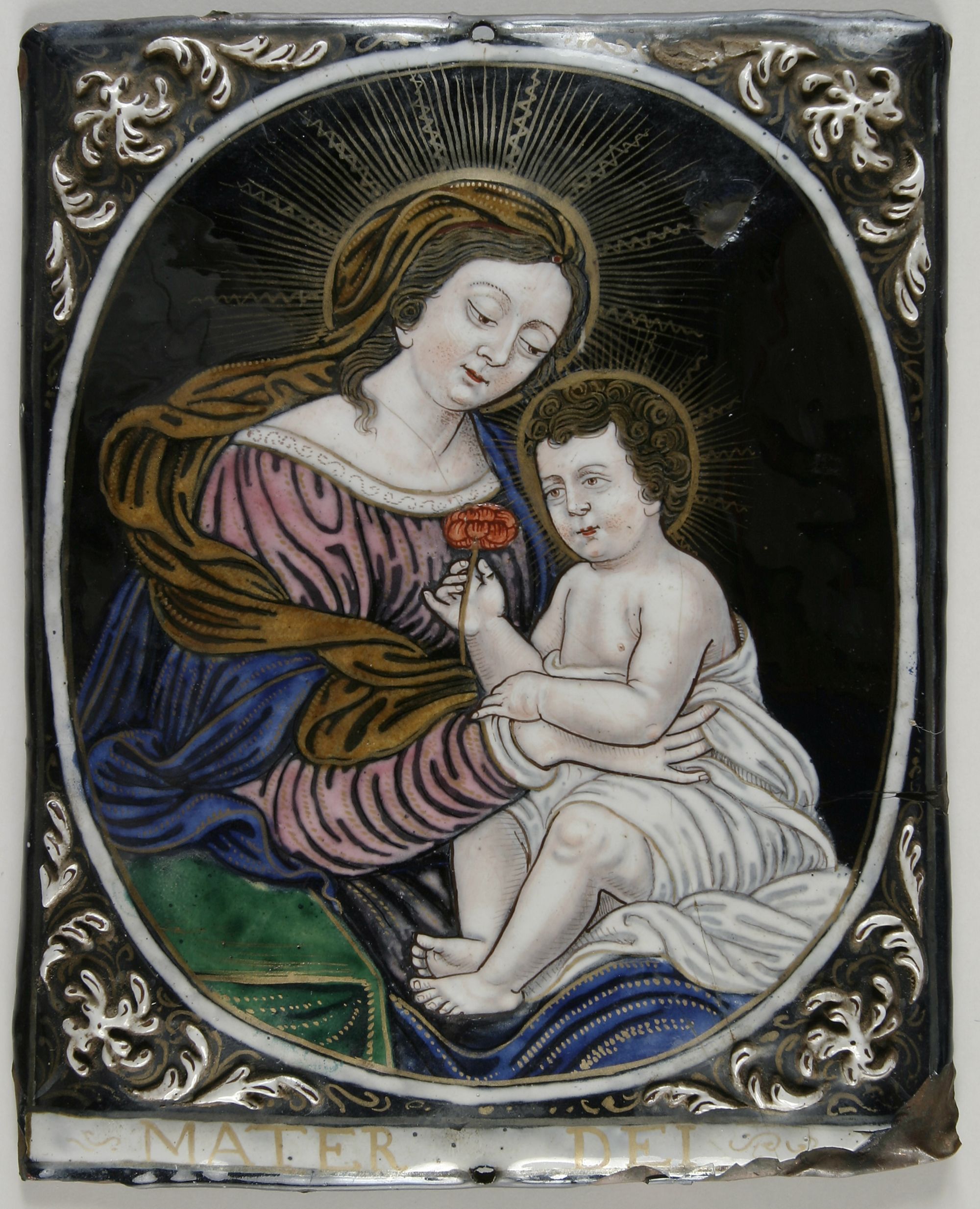 Image représentant Vierge à l'Enfant - Plaque