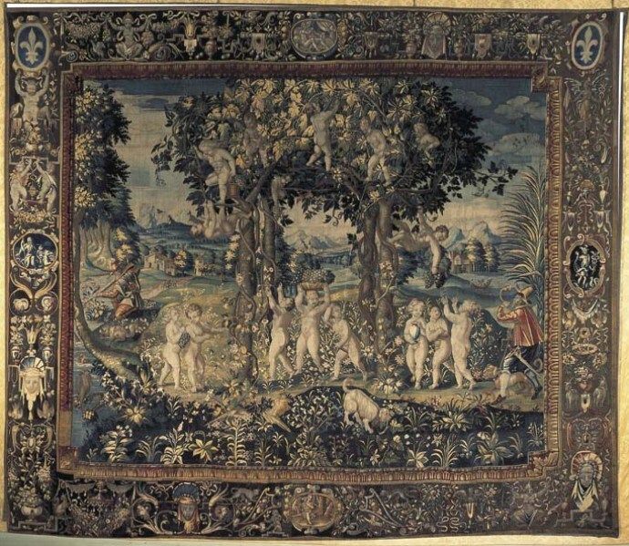 Image représentant Les Enfants vignerons - Tapisserie