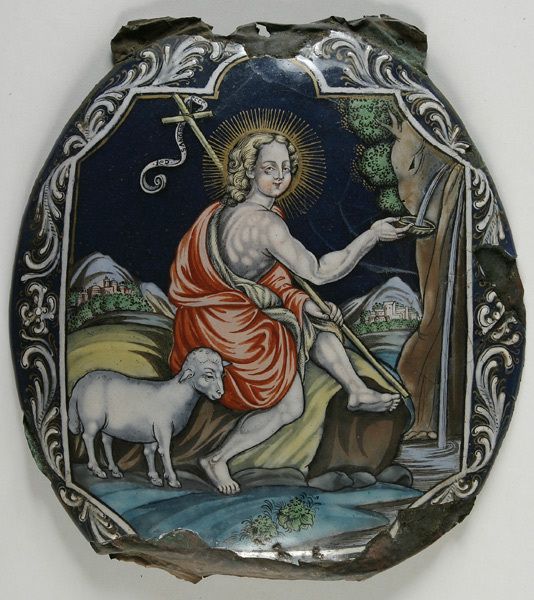 Image représentant Saint Jean-Baptiste à la fontaine - Plaque