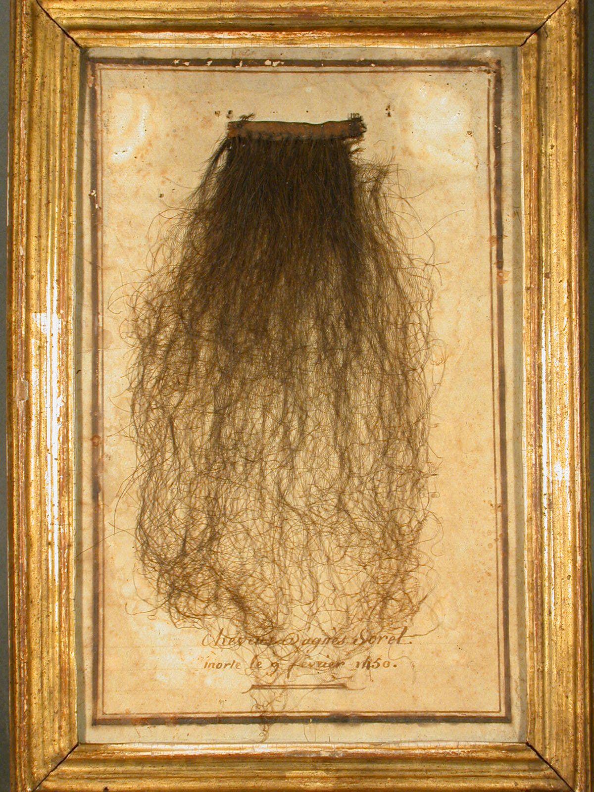 Image représentant Mèche de cheveux d'Agnès Sorel - Cadre