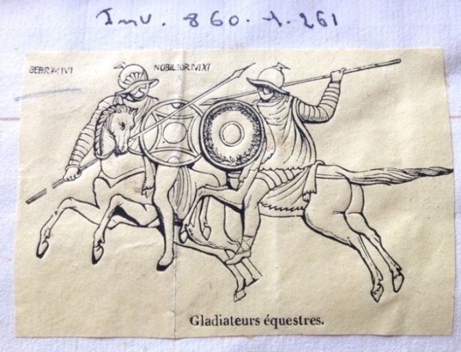 Image représentant Gladiateurs équestres - Estampe