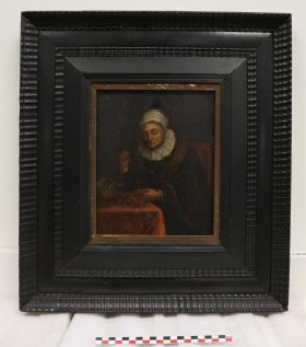 Image représentant Une femme pesant de l'or - Tableau