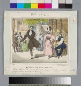 Image représentant Tableaux de Paris. Répétition d'un ballet. - Estampe