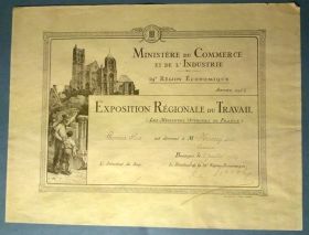 Image représentant Diplôme commémoratif offert à Musée de Bourges