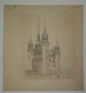 Image représentant Vue du château de Mehun-sur-Yèvre - Dessin