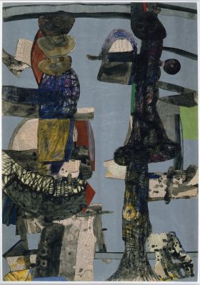 Image représentant C.148 Petite dame, curieux monsieur - Collage