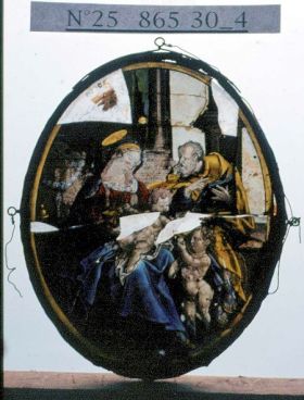 Image représentant Sainte Famille avec saint Jean-Baptiste - Vitrail