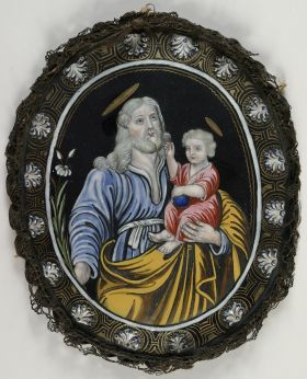 Image représentant Saint Joseph portant l'enfant Jésus - Médaillon