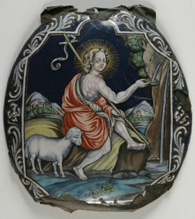 Image représentant Saint Jean-Baptiste à la fontaine - Plaque
