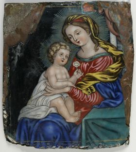 Image représentant La Vierge avec l'Enfant Jésus - Plaque
