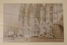 Image représentant Bourges, cathédrale de Bourges, façade occidentale - Dessin
