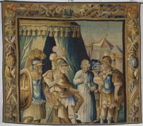 Image représentant Arnalde vient demander justice à Godefroy de Bouillon - Tapisserie