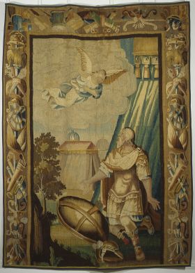 Image représentant Apparition de l'ange Gabriel à Godefroy de Bouillon - Tapisserie